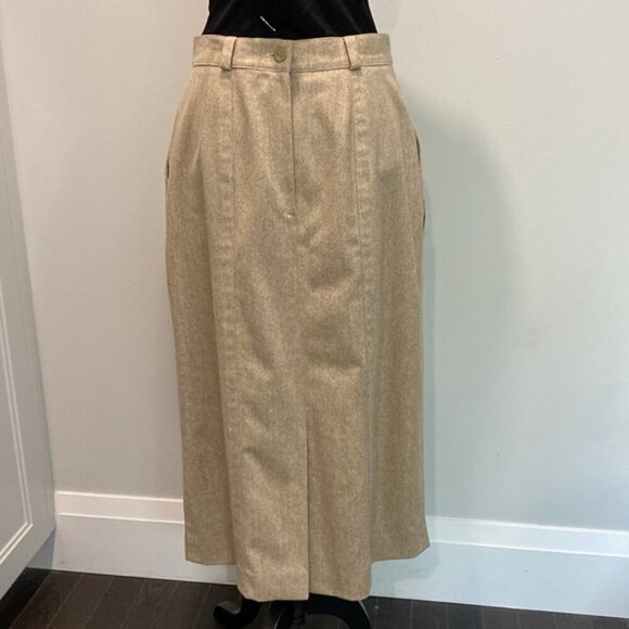 Escada Beige Wool Tweed Long Skirt Size Medium - Picture 8 of 14